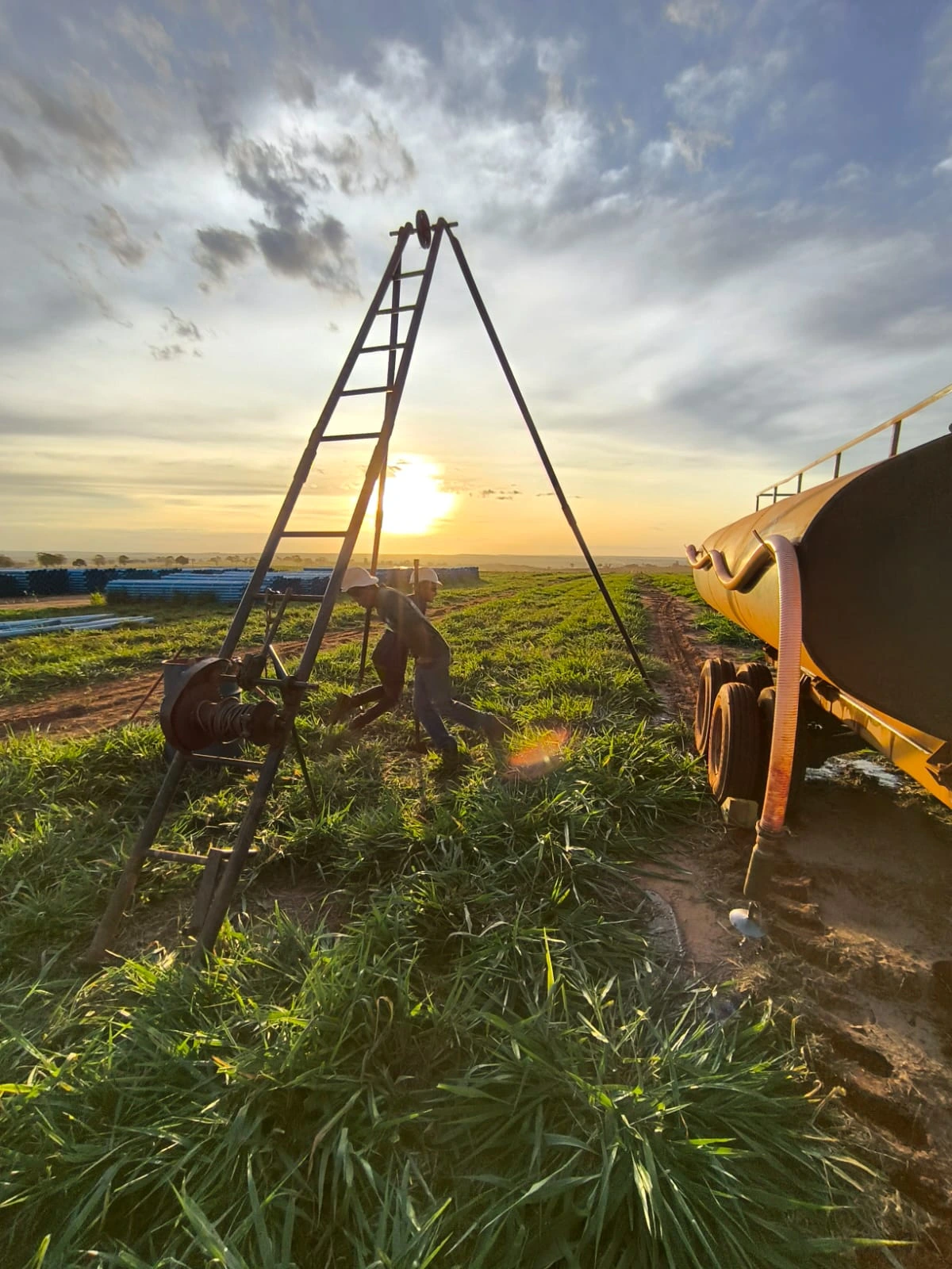 Sondagem SPT em execução